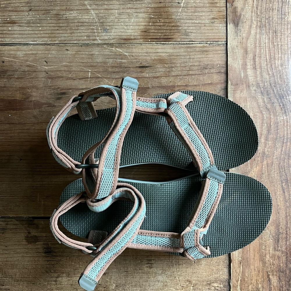 Teva Green and Tan Sandals